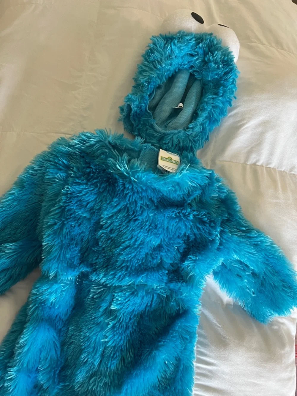 Sesame Street Cookie Monster Plush Blue Infant Costume Size 12-18 Months